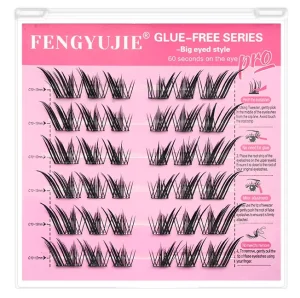 Pestanas DIY Cruelty Free Korean Plant Fiber Handmade Eyelash Extensions Kit Full Strip Black Cotton Band Tweezers 0.07mm