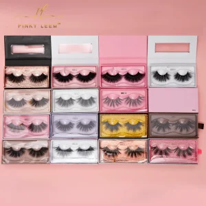 Pinky Lemm Custom Private Label Eye Lashes Mink Lash Cases 3d Mink Eyelashes with Eyelash Boxes