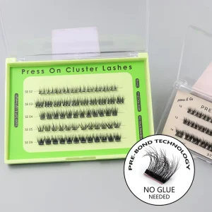 Plant Fiber Handmade Lash Clusters Transparent Plastic Self Adhesive Reusable 3D for Effect Cruelty Free Custom Logo Private