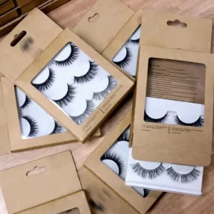 Plant Fiber Lashes Clear Band Lashes Custom 3 Pairs Biodegradable Lash Packaging