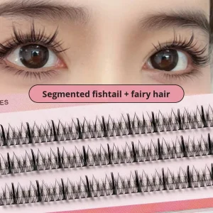 Plastic Segmented Sandwich Eyelashes Mermaid Fairy Style Thick Single Cluster Grafted Fishtail Hair False Tools Made China