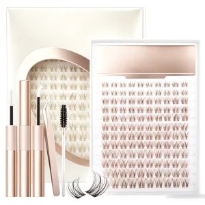 Popular European American Style Thick Fluffy Fans Transparent Stem Long Lasting Waterproof DIY Segment Cluster Eyelashes