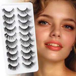 Popular Lash Styles Fox Eye Cat Eye Faux Mink Strip Lashes 10mm 3D Effect Custom Logo Custom Packages