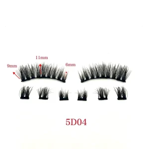 Portable Faux Mink Strip Lashes Vegan No Glue Magnetic Eyelash Box Reusable for Sensitive Eyes