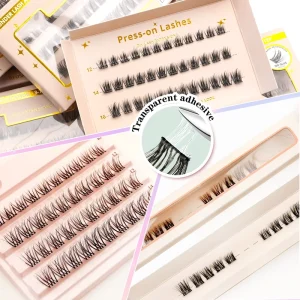 Pre Bond Cluster Lashes Press on Clusters Lashes 1-Step Handmade Natural Look Eyelash Extensions Custom Logo