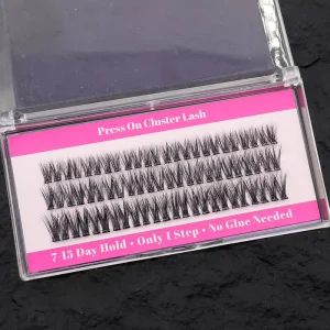 Pre-Bond Private Label Press Lashes No Glue DIY Cruelty-Free Vegan 3D Synthetic Hair Glossy Reusable Handmade Invisible Clear