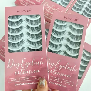 Pre Bond Self Adhesive Segment No Glue Required Wispy Eyelashes Waterproof Pre Mapped Lash Cluster for Lazy Girls