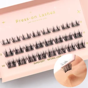 Pre Bonded Clear Pre Glued Light Weight False Eyelashes DIY Handmade Invisible Band Nature Cluster Lashes