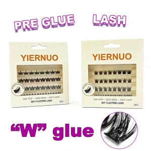 Pre Cut Glue Based Pre Bond Lashes 7 14 Days Long Lasting Plastic Faux Mink DIY Cluster Lash Kit Cruelty Free Black Cotton Band