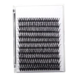 Pre Cut Long DIY Segmented Cluster Lashes Deep Curl 60P Natural Fan Eyelash Extensions