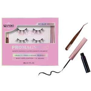 Pre Cut Magnetic Full Strip Eyelash Kit with Eyeliner Magnet Cluster Reusable Waterproof Reusable Eyelashes