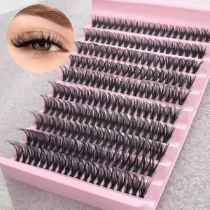 Pre Cut Segment Cluster Lashes 3D Fluffy Faux Mink Eyelash Extension Kit Soft Individual Lash Clusters DIY Lash