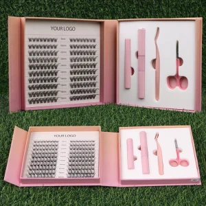 Pre Cut Segment Eyelash 8-16mm Individual Lashes Natural D Curl Fluffy Cluster Lashes Kit Diy Eyelash