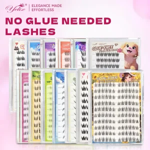 Pre-Cut Self-Adhesive DIY C Curl D Curl Cluster Lashes Press-On Eyelash Segments