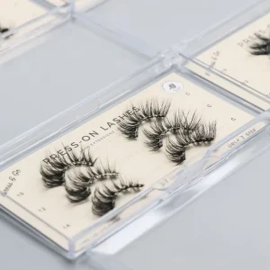 Pre Glue Half Lash Mink Lashes Waterproof for Press Lazy Girl Cruelty Free 3-7 Days Lasting Handmade Plant Eyelash