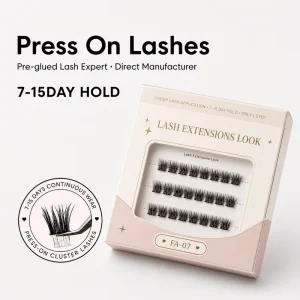 Pre Glue Lash 7-15 Day Super Long Lasting 100% Handmade Fluffy Curved Eyelash CE ISO Custom Magnet Box Custom Cluster Lashes