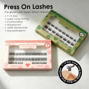 Pre Glue Lash UK 7 15 天超长续航 100% 手工制作蓬松弧形睫毛 CE ISO 定制磁力盒定制簇状睫毛