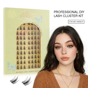 Pre Glue Wispy Eyelash 0.07mm Thick Natural Style PBT Material Waterproof Comfortable Black Individual DIY Press Cluster Lashes