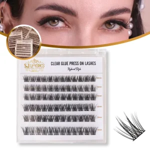 Pre-Glued Cluster Lashes PBT Fiber Lash Clusters False Eyelashes No Glue Needed