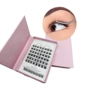 Pre Glued DIY Lash Extension Kit No Extra Glue Needed Includes 8D Cluster and 0 07mm D Curl Lashes for Professional and Home Use