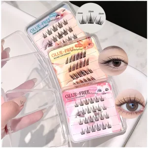 Pre Glued Diy Lashes 24pcs Mini Pack Factory Wispy Curl Fluffy Cat Eyelashes Pre Bond Press on Lash Clusters
