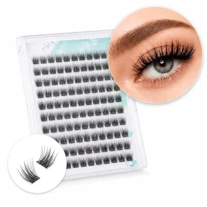 Pre-Glued Eyelash Cluster Set, Segmented Reusable DIY Eyelash Extension Kit, Waterproof Self-Adhesive Eyelash Clusters