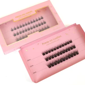 Pre Glued False Eyelashes Volume Wispy Your Own Logo 12 -20 Cluster Lashes