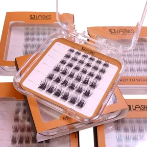 Pre-Glued Fluffy Fox Style Cluster Lashes Bulk Private Label