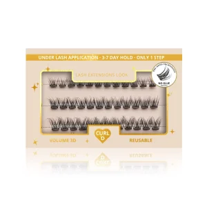 Pre Glued Fluffy Lash Clusters Reusable Wispy Self Adhesive Lashes Strong Hold Private Label Custom Logo Cluster Lashes