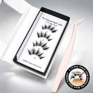Pre Glued Half Lash 3-10 Day Super Long Lasting Waterproof Cluster Lashes 100% Handmade For UK France