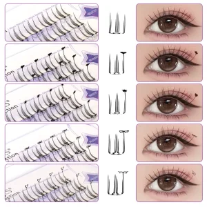 Pre-Glued Lash Clusters One Pieces U Shape Self-adhesive Diy Lash With Decor Tips