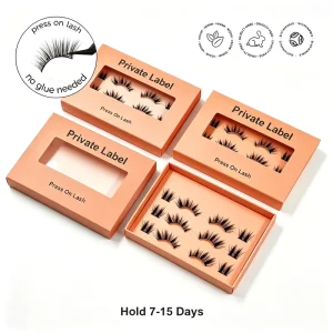 Pre-Glued Lashes Waterproof Wispy Manga Self-Adhesive Lash Custom Length Curls Press on Lash Strips Eyelashes