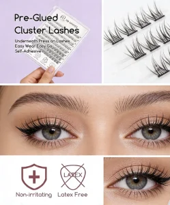 Pre-Glued Press-On Cluster Eyelashes