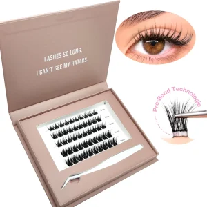 Pre Glued Press on Lash Clusters Segmented Reusable DIY Lash Extension Kit Waterproof Self Adhesive Eyelashes Cluster