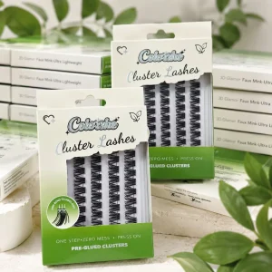 Pre Glued Segmented DIY Eyelash Cluyster Kit Handmade No Glued Press on Lash Clusters with Private Label Box