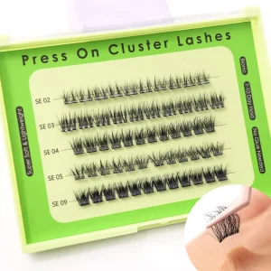 Pre Glued Self Adhesive Vegan Plant Fiber Handmade Cruelty Free Cluster Lashes 3D Effect Reusable DIY Private Label Kit 7-15