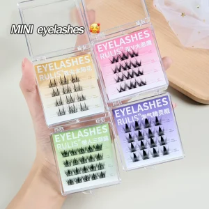 Pre-Glued Self-Adhesive Wispy Thick Anime Cluster Lashes No Glue Needed