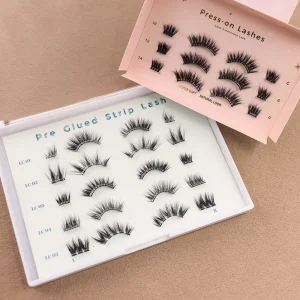 Pre Glued Strip Lashes No More Glue Needed 100% Handmade Plant Fiber Reusable Comfortable Waterproof 3 10 Day Eyelashes
