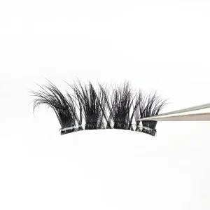 Pre Glued Strip Lashes Self Adhesive Clear Band Eye Lashes Easy Apply Vegan Eyelashes
