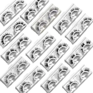 Pre-Mapped Segmented Synthetic Hair Cruelty-Free Reusable Eyelash Extensions Wispy Individual Clusters 3D Natural