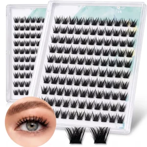 Pre coated Glue Plant Fiber Eyelash Clusters Segmented Reusable DIY Eyelash Extension Kit Invisible Clear Band