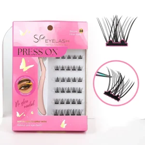 Pre cut Self adhesive False Eyelash Press on Cluster Lashes C D Curl Segment Diy Lash Clusters No Glue