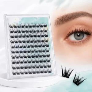 Pre-glued Eyelash Extensions, No Glue Needed, C Curl Lash Clusters, DIY Pre-glued Eyelash Extensions