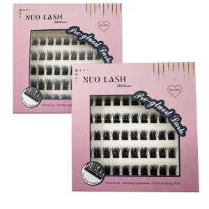 Pre glued Faux Mink Lashes Self adhesive Cluster Lashes Segmented Eyelash Extension No Removal Eyelashes Vendors
