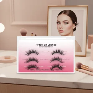 Pre glued Half Lashes Faux Cils No Glue Needed Custom Packaging Press on Half Lashes Natural Strip Eyelash Supplies