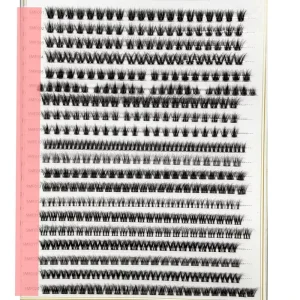 Precut Diy Cluster Lashes 12mm 14mm Cruelty Free Thinner Band OEM ODM 3d Cluster Lashes