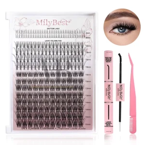 Precut Segmented Eyelashes Kit DIY Individual Eyelash Extensions Cluster Lashes Kit