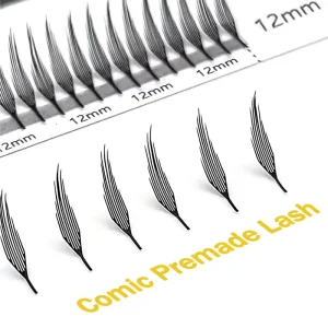 Premade Anime Chunk Lash Extensions Comic Spire Lash Soft Lightweight Handmade Natural Black Manga Lashes