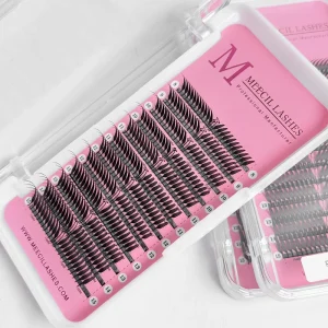 Premade Anime Lash Extension Comic Spire Matte Sparkle Soft Lightweight Natural Black Manga Anime Spikes Lash Trays