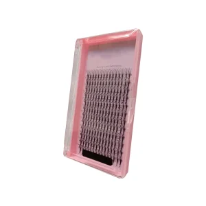 Premade DIY Synthetic Handmade Sandwich Fan Lashes 12mm Segmented Short Stem Wispy Pointy Base